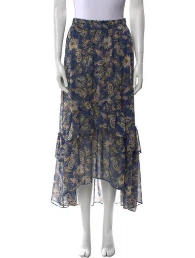Pre-owned Misa Floral Print Knee-length Skirt In Blue