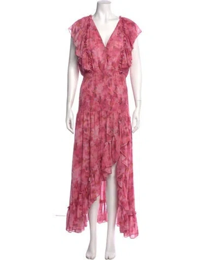 Pre-owned Misa Floral Print Long Dress