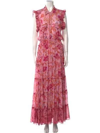 Pre-owned Misa Floral Print Long Dress