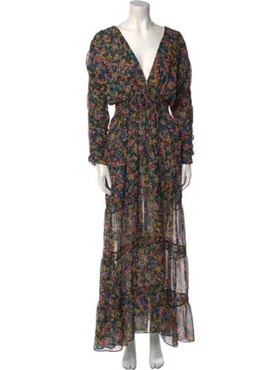 Pre-owned Misa Floral Print Long Dress