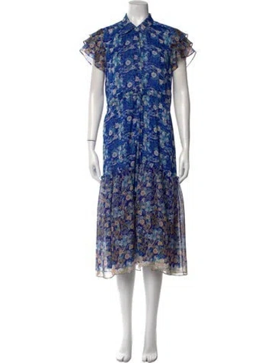 Pre-owned Misa Floral Print Long Dress