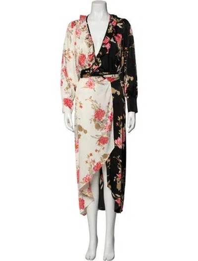 Pre-owned Misa Floral Print Long Dress