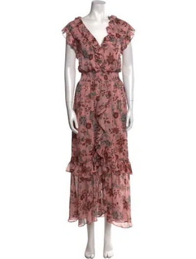 Pre-owned Misa Floral Print Long Dress