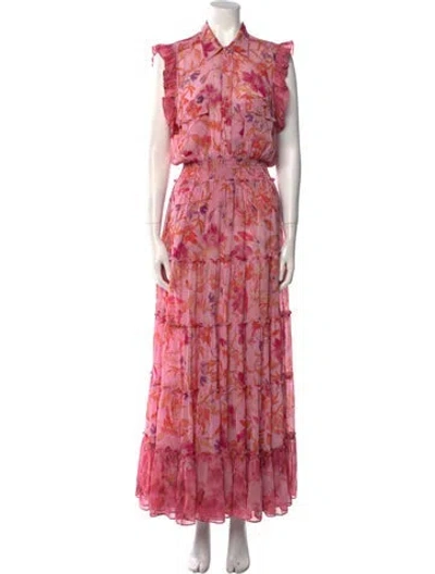 Pre-owned Misa Floral Print Long Dress