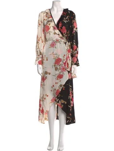 Pre-owned Misa Floral Print Long Dress