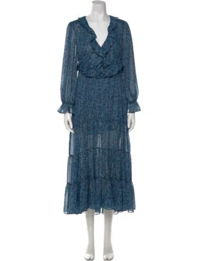 Pre-owned Misa Floral Print Long Dress