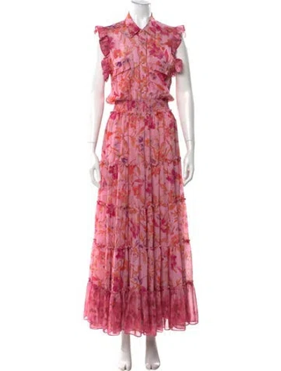 Pre-owned Misa Floral Print Long Dress