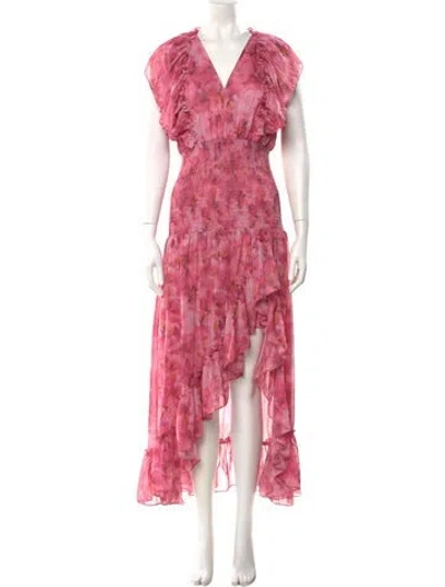 Pre-owned Misa Floral Print Long Dress