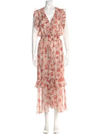 Pre-owned Misa Floral Print Long Dress