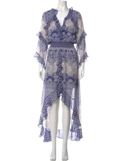 Pre-owned Misa Floral Print Long Dress
