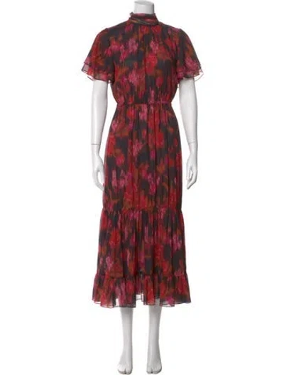 Pre-owned Misa Floral Print Long Dress