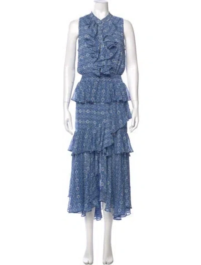 Pre-owned Misa Floral Print Long Dress