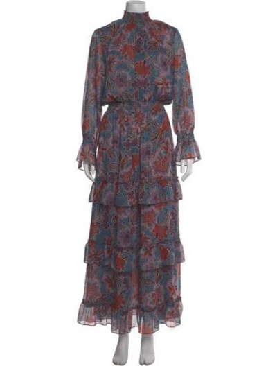 Pre-owned Misa Floral Print Long Dress