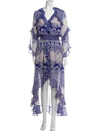 Pre-owned Misa Floral Print Long Dress