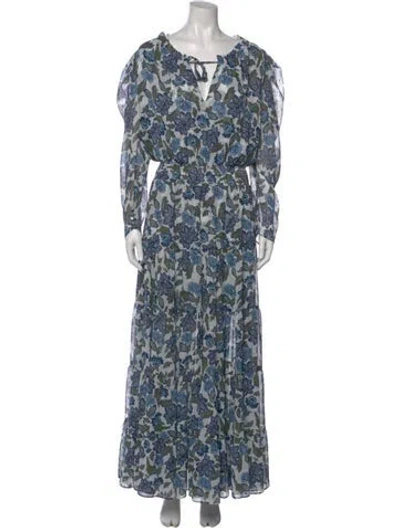 Pre-owned Misa Floral Print Long Dress
