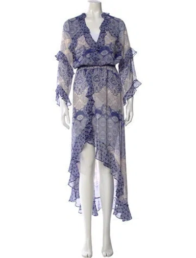 Pre-owned Misa Floral Print Long Dress
