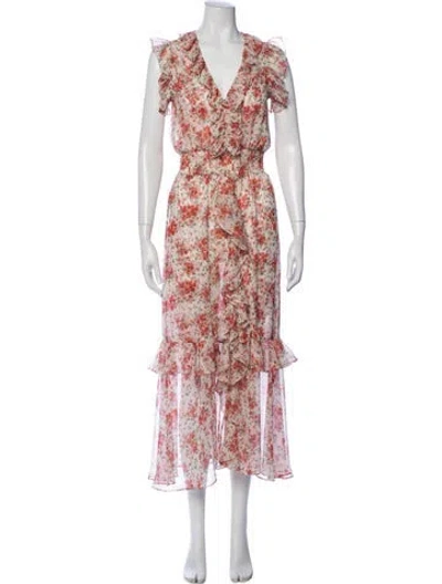Pre-owned Misa Floral Print Long Dress