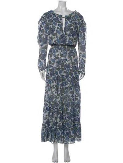 Pre-owned Misa Floral Print Long Dress
