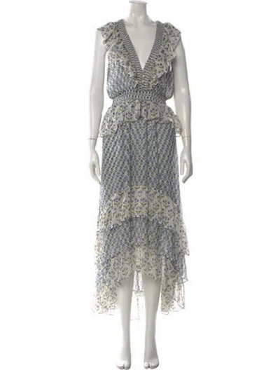 Pre-owned Misa Floral Print Long Dress