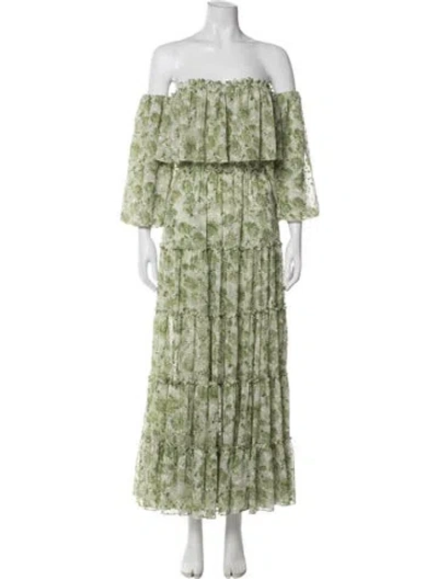 Pre-owned Misa Floral Print Long Dress