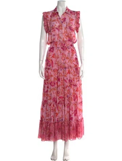 Pre-owned Misa Floral Print Long Dress