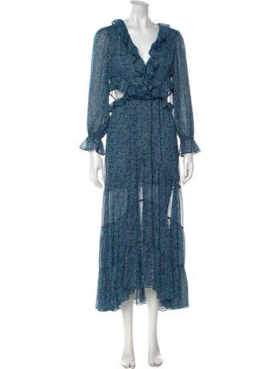 Pre-owned Misa Floral Print Long Dress