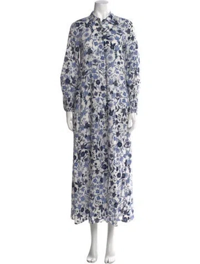 Pre-owned Misa Floral Print Long Dress In Multi