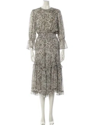 Pre-owned Misa Floral Print Long Dress In Multi