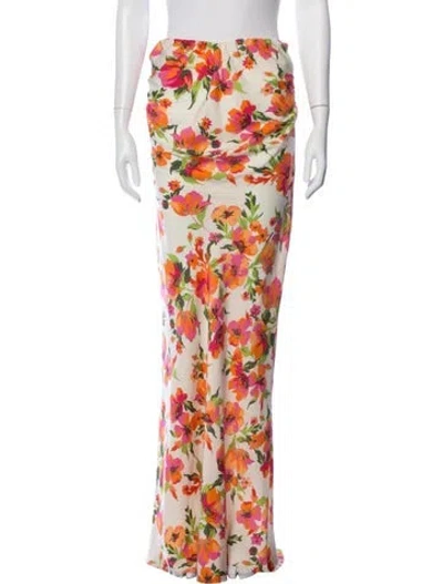 Pre-owned Misa Floral Print Long Dress In Multi