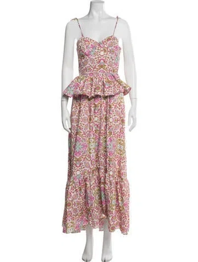 Pre-owned Misa Floral Print Long Dress W/ Tags In Multicolor