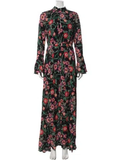 Pre-owned Misa Floral Print Long Dress W/ Tags In Multicolor