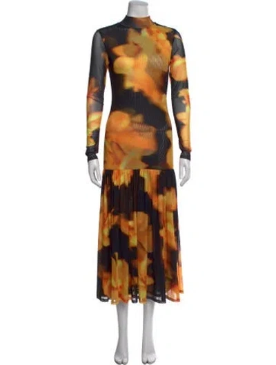 Pre-owned Misa Floral Print Long Dress W/ Tags In Multicolor
