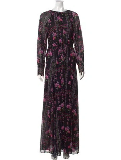 Pre-owned Misa Floral Print Long Dress W/ Tags In Multicolor