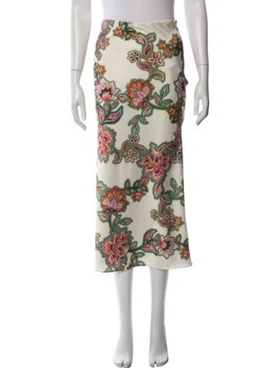 Pre-owned Misa Floral Print Long Skirt In Multicolor