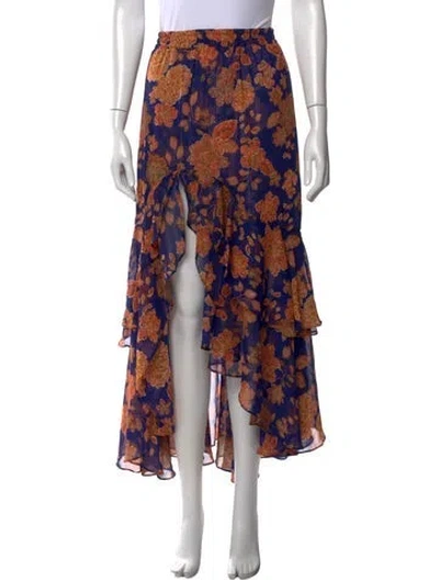 Pre-owned Misa Floral Print Long Skirt W/ Tags In Multicolor