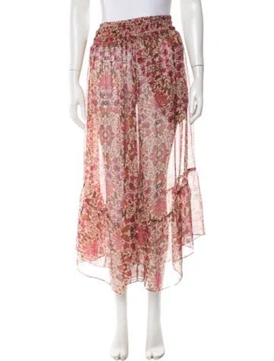 Pre-owned Misa Floral Print Long Skirt W/ Tags In Neutral