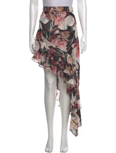 Pre-owned Misa Floral Print Long Skirt W/ Tags In Pink