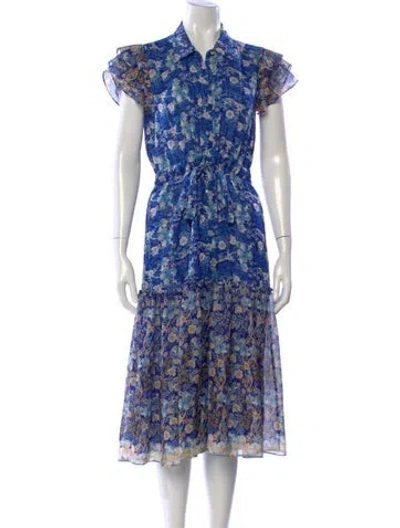 Pre-owned Misa Floral Print Midi Length Dress