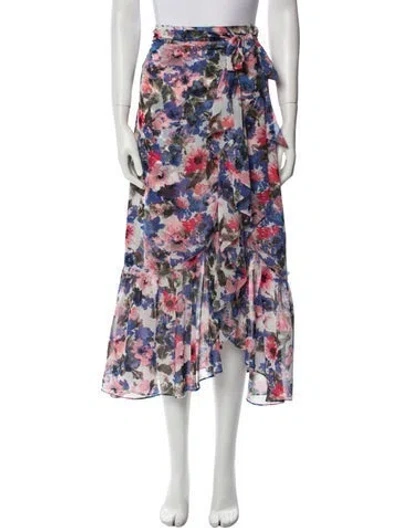 Pre-owned Misa Floral Print Midi Length Skirt In Multi