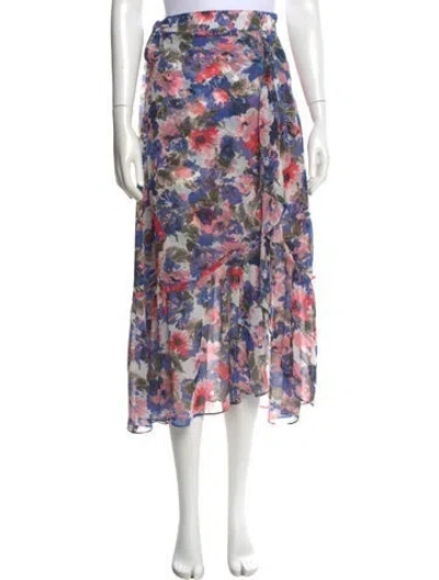 Pre-owned Misa Floral Print Midi Length Skirt W/ Tags In Multi