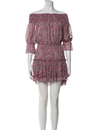 Pre-owned Misa Floral Print Mini Dress