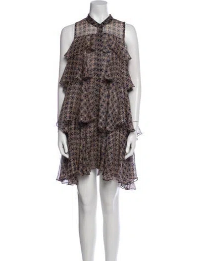 Pre-owned Misa Floral Print Mini Dress