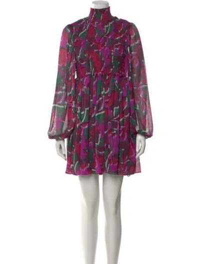 Pre-owned Misa Floral Print Mini Dress