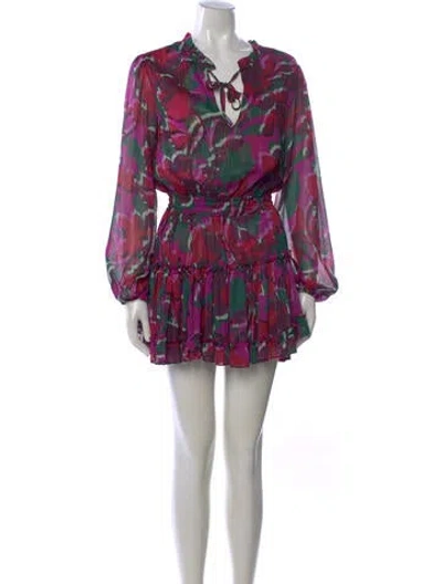 Pre-owned Misa Floral Print Mini Dress