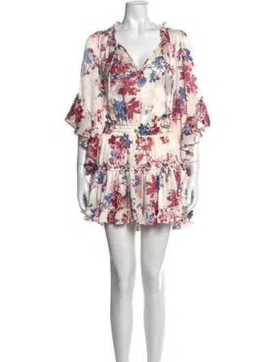 Pre-owned Misa Floral Print Mini Dress