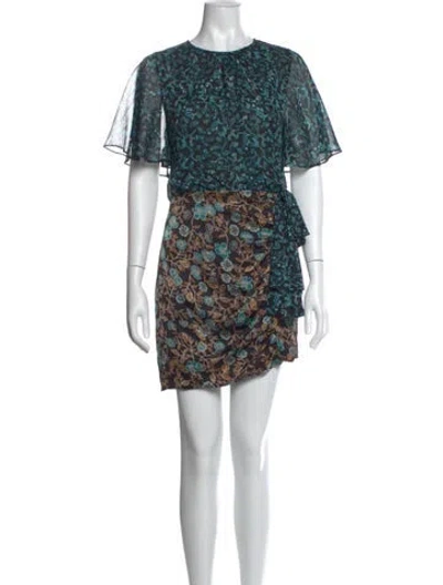 Pre-owned Misa Floral Print Mini Dress