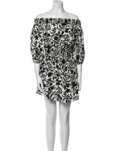 Pre-owned Misa Floral Print Mini Dress In Black