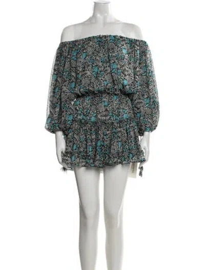 Pre-owned Misa Floral Print Mini Dress In Black