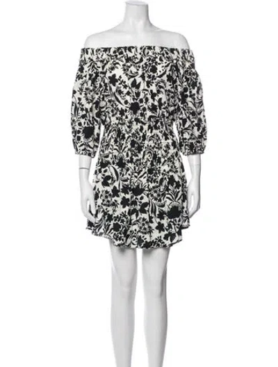 Pre-owned Misa Floral Print Mini Dress In Black