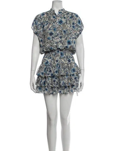 Pre-owned Misa Floral Print Mini Dress In Grey